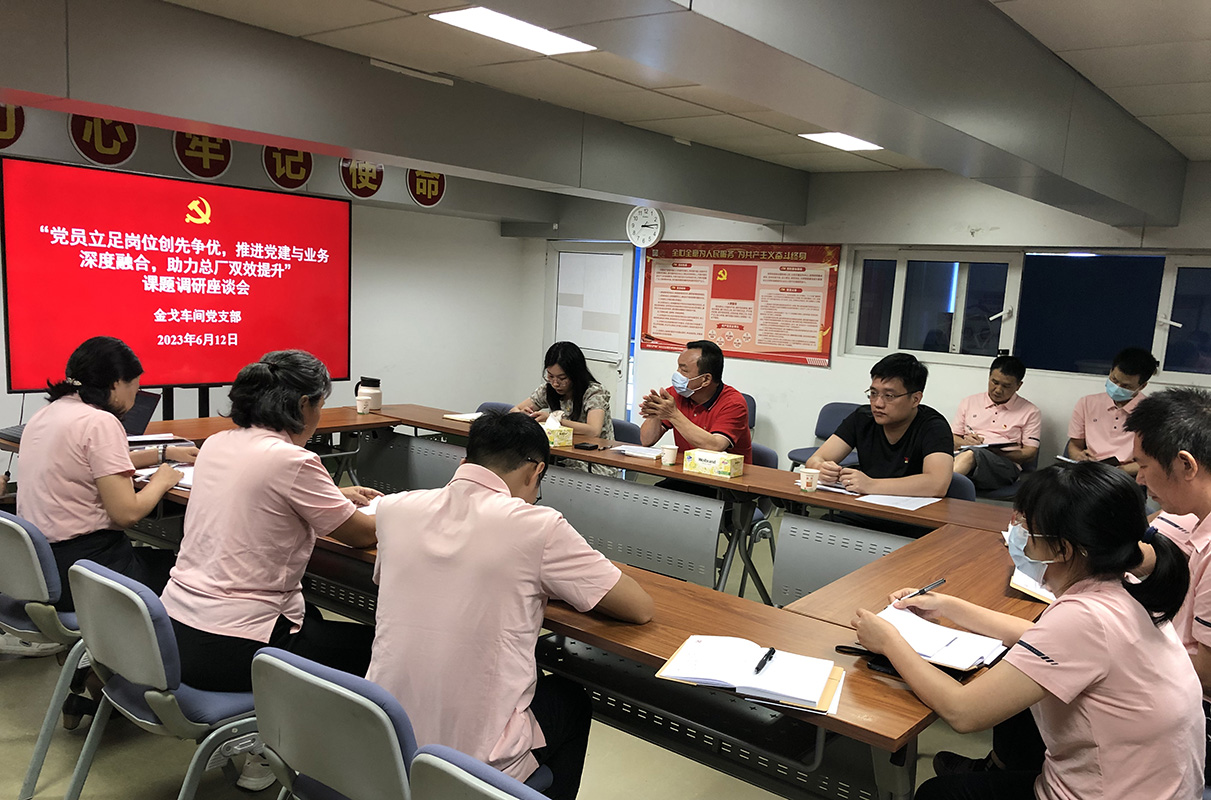 党建引领谱新篇，，，，，，，，凝心聚力促发展——总厂党委书记许宜昌到金戈车间党支部发展调研座谈